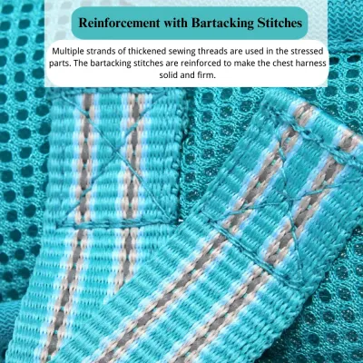 dog harness recommendations (2) Reinforced Stitching: Multi-strand thick stitching and "X" reinforcement at key stress points ensure this harness remains intact under pressure, providing extra durability for long-term use.