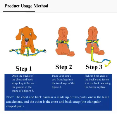 Reflective Braided Choke Free Harness with Leash Steps Reflective Braided Dog Leash with Harness
