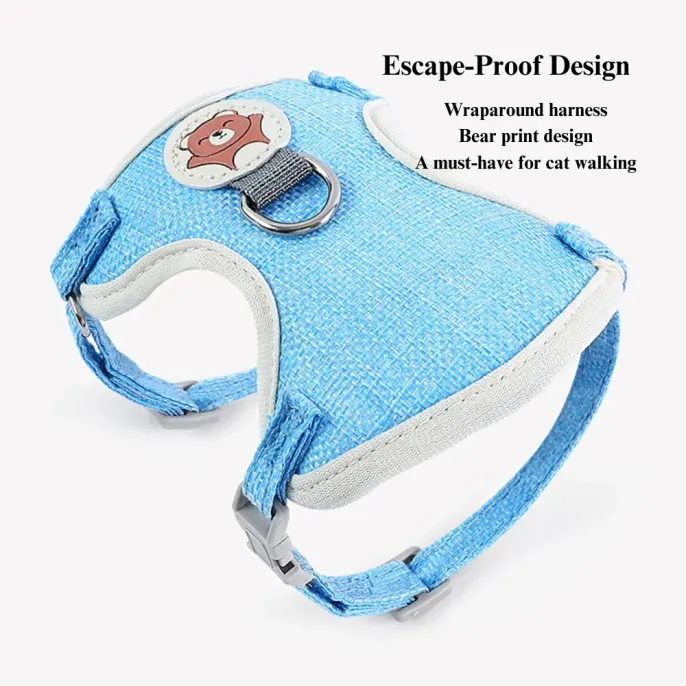 cat harness and leash (3) Durable and Wear-Resistant Design: The harness and leash are crafted from durable, wear-resistant materials that ensure long-lasting performance, even with regular use.