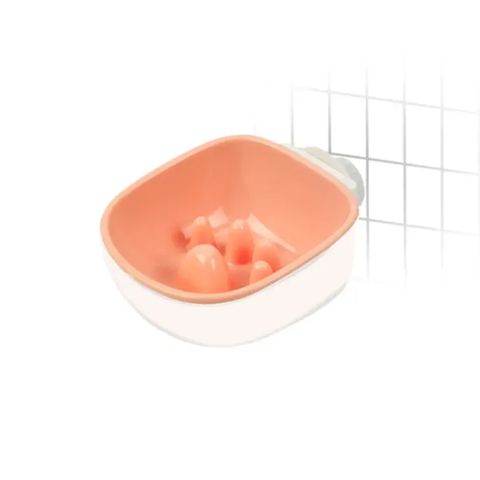 pink pet cage bowls