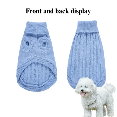 dog cable knit sweater (2) Made from high-quality, breathable knit fabric, this sweater provides pets with warmth and comfort during autumn and winter, ensuring a cozy experience while keeping them stylish.