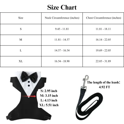 Featuring breathable inner lining, this harness keeps pets cool and comfortable during long outdoor walks or formal occasions, preventing discomfort from heat.