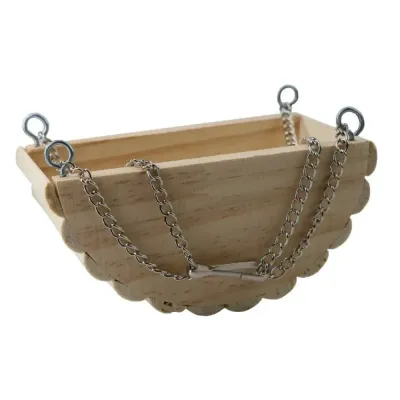 Hamster Mini Bed, Warm Small Pets Animals House Bedding, Cozy Nest Cage Accessories with Chain Wooden Swing Toy Hanging Bed for Hamsters