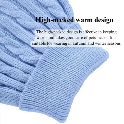 dog sweater with cable (2) The turtleneck design of this sweater offers extra warmth and protection for the neck area, making it a perfect choice for businesses offering functional, cozy clothing for pets during the colder seasons.