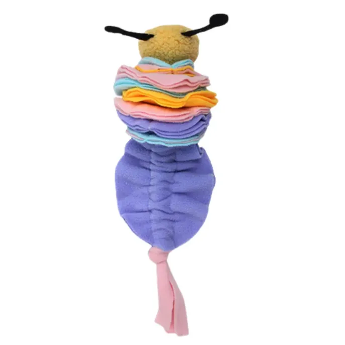 Dog Chew Toy Fun Design Teething Toy Macaron Caterpillar Sniffing and Teething Dog Chew Toy