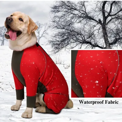 Waterproof Warm Dog Clothes Jumpsuits Thermal Pajamas for Large Dogs Fabric Waterproof Thermal Jumpsuit for Large Dogs