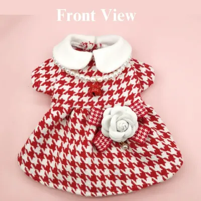 Houndstooth dog coat Fashionable pet clothing