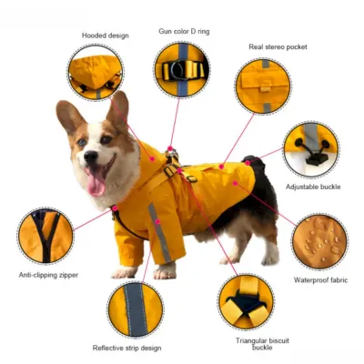 Adjustable reflective dog raincoat wholesale Adjustable reflective dog raincoat wholesale