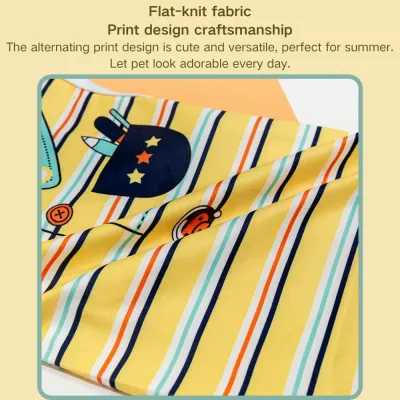 vest for dogs (3) Retailers can offer this cute and versatile vest with a fun cartoon print as an essential summer garment for small dogs, ensuring both style and comfort.