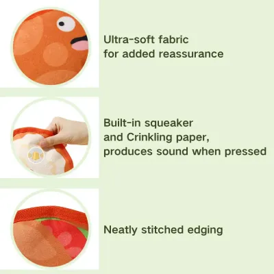 dog squeaky toy (2) The soft fabric and careful stitching ensure a comfortable and safe chewing experience, perfect for dogs who love to chew on fun, interactive toys.