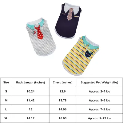 dog vest (1) The cute cartoon print design on this pet shirt is perfect for small dogs, combining style and comfort for any summer occasion.