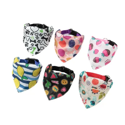 This fashionable pet bandana features a trendy print design and high-quality buckle, making it both a stylish accessory and a practical tool for walking dogs.