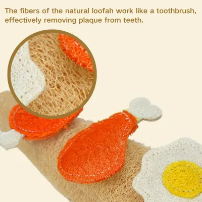 toys for teething cats (1) Ideal for pet stores, this durable and safe cat toy is designed to help clean teeth and provide entertainment. The loofah fibers naturally remove plaque, making it a great addition to any pet's dental routine.