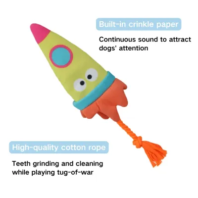 crinkle dog toy (4) Bibi Sound Pet Toy – Cotton Rope Interactive Tug-of-War Toy with Crinkle Paper and Teething Features for Dogs
