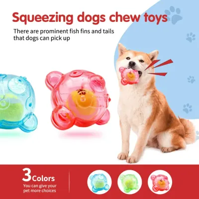 Durable dog toys Large Dog Interactive Squeaky Toy with Tennis Ball
