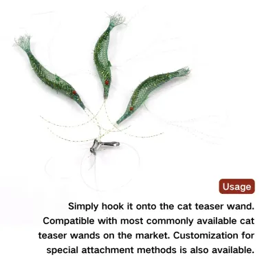 Stimulate your cat's natural instincts with this shrimp-shaped replacement head for cat wands, featuring a detailed design with long antennae and shiny legs.