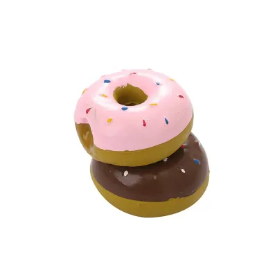 Ideal for pet shops, this donut-shaped squeaker toy is both a playful and functional option that appeals to pet owners looking for interactive toys with dental benefits.