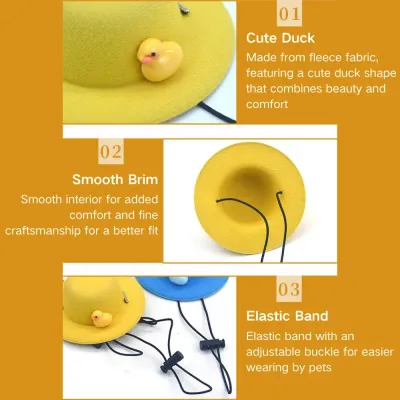 Make your pet the center of attention with this cute duck-shaped cosplay hat, designed for comfort and style with a smooth brim and adjustable strap.