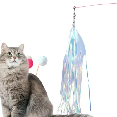 Keep your cat engaged with this crinkle paper replacement head, featuring a premium bell and colorful tassels for extra fun.