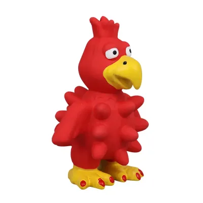 This eco-friendly turkey-shaped dog toy made from natural latex is safe, durable, and perfect for small to medium dogs. It features a squeaker for added fun and helps stimulate chewing habits.