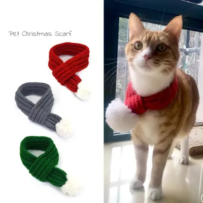 Scarf for Pet (3) This soft knitted scarf is the perfect accessory for the holiday season, providing both warmth and style with its cozy design and adjustable wearability.