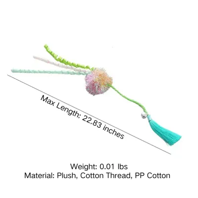 cat toy tassel (2) A playful and safe toy for your cat, featuring a glittery ball, soft tassels, and a bell, encouraging clawing, chewing, and mental stimulation.