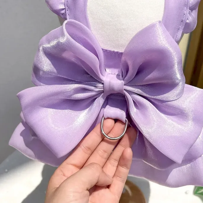 Pet dress with leash Pet formal wear
