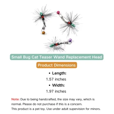 This realistic insect toy replacement head is perfect for cats that love to scratch, bite, and hunt, providing endless entertainment.
