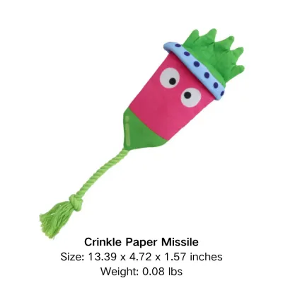 crinkle dog toys (1) Teething & Dental Care: As dogs chew, the toy helps promote healthy teeth and gums by providing a natural way to clean teeth and massage gums, perfect for teething puppies or adult dogs alike.