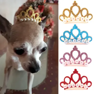 Dog headband with crown New Frog Clip Headband for Tiny Dogs