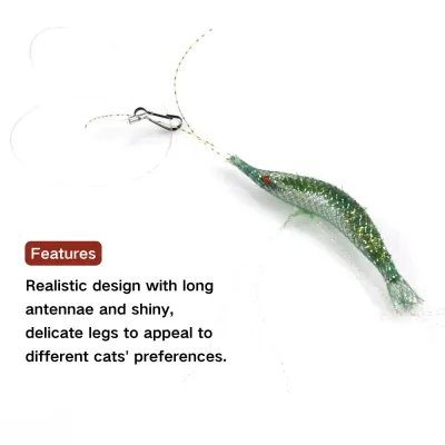 Designed to mimic a shrimp, this replacement toy head is compatible with most cat wand toys, providing hours of interactive fun for your cat.