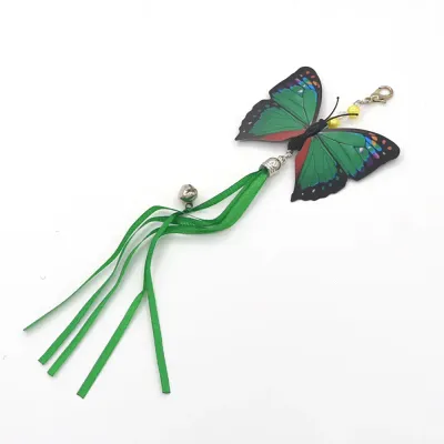 Encourage your cat’s hunting instincts with this playful butterfly teaser head, equipped with a bell and tassels to add excitement to every play session.