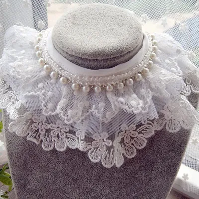Elegant Princesses Saliva Towel Cat Dog Cute Lace Pet Accessories White Lace Display Firework Pattern White Lace Pet Collar