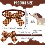 pet bow tie (1) Made with an adjustable strap, this bow tie provides a secure and comfortable fit for pets of various sizes, making it a versatile product for retailers catering to different breeds and pet sizes.