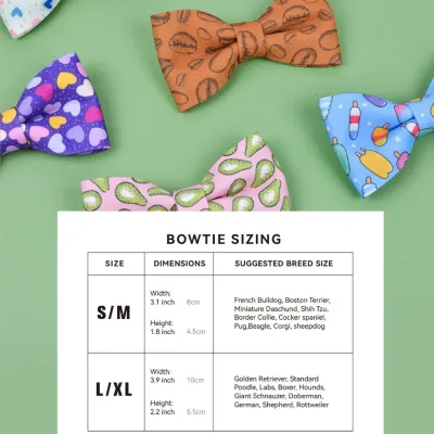 pet bow tie (2) Featuring bright, playful prints, this bow tie adds a fun and vibrant touch to pets' summer wardrobes, appealing to retailers offering seasonal and cheerful accessories for pets.