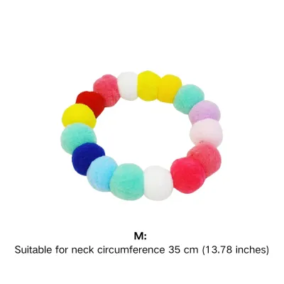 pet necklace (3) Cute, colorful pom-pom collar for cats and small dogs, adjustable, comfortable, and perfect for adding a touch of fun to pets' wardrobes.