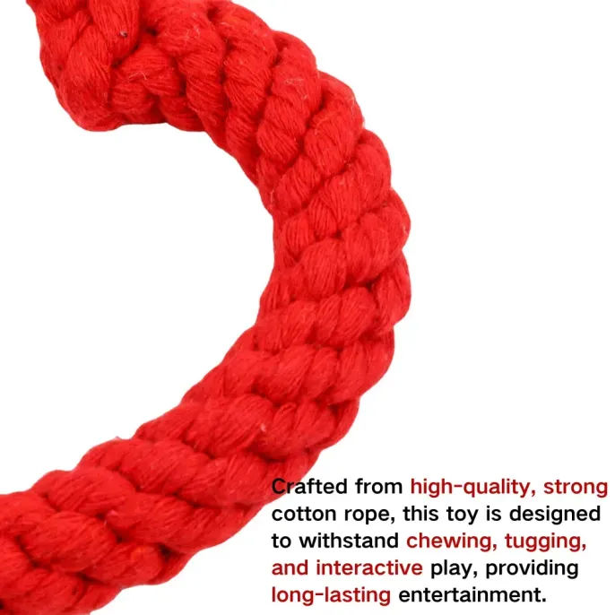 cotton rop dog toy (5) Keep your dog entertained and healthy with this non-toxic, heart-shaped cotton rope toy that’s perfect for Valentine’s Day.