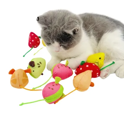 Designed for active play and mental stimulation, these fruit series mouse toys encourage cats to chase, pounce, and engage with the colorful designs and fun sounds.