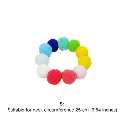 pet necklace (2) Ideal for both cats and small dogs, this colorful pom-pom collar is a versatile accessory that will appeal to pet owners with a variety of pets. It’s a great addition to any pet store’s accessory range.