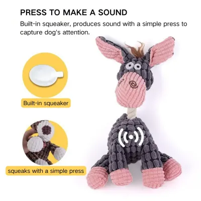 plush dog toys (1) The soft fabric and gentle filling of this toy are perfect for protecting pets' teeth and gums while offering a safe way to clean their teeth. This makes it a must-have item for pet stores offering dental care solutions.