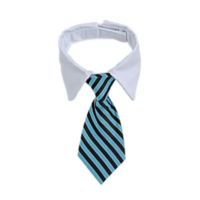 Pet Necktie Collar Stripe Blue&Black Pet Necktie Collar Dog Collar Cat Collar