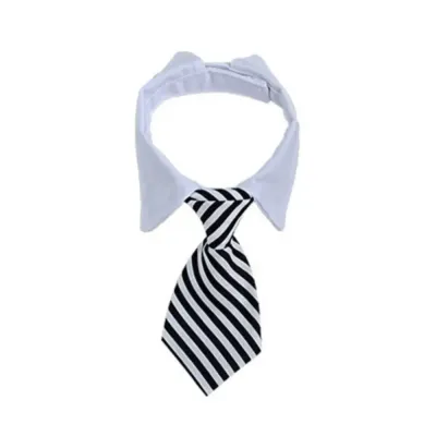 Pet Necktie Collar Stripe Black&White Pet Necktie Collar Dog Collar Cat Collar
