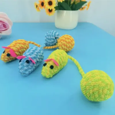pet Colorful Woven Mouse Tail Ball pet Colorful Woven Mouse Tail Ball