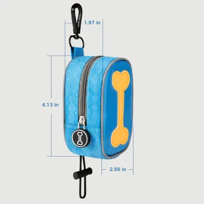 Hands-Free Dog Poop Bag Dispenser (8) The waterproof PVC coating ensures that the dispenser protects waste bags from water and rain, making it a reliable accessory for outdoor walks in all weather conditions.