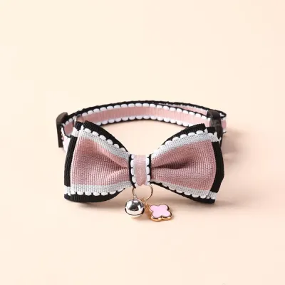 Bow Tie Pet Collar with Bell (6) A charming bell accent adds an extra element of fun and functionality, helping pet owners easily track their pets’ movements.