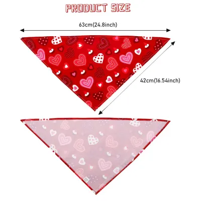 Heart pet bandana Adjustable pet scarves