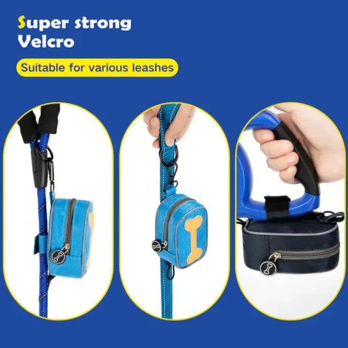 With strong Velcro straps, this dispenser can easily attach to leashes, belts, or bags, offering pet owners flexibility and ease during walks.