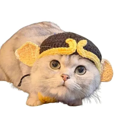 Pigsy-inspired pet costume headpiece, perfect for cosplay and themed events.