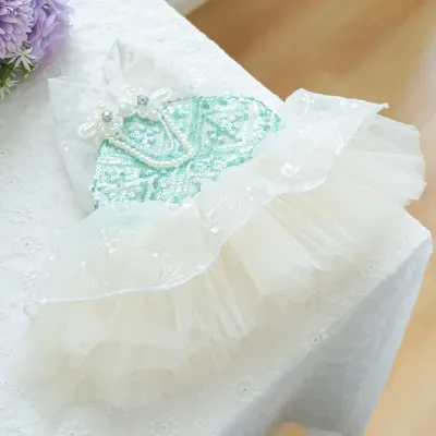 Puffy Tulle Pet Dress (7) Designed with soft, lightweight tulle, this dress keeps pets comfortable while looking elegant, suitable for spring or summer occasions.