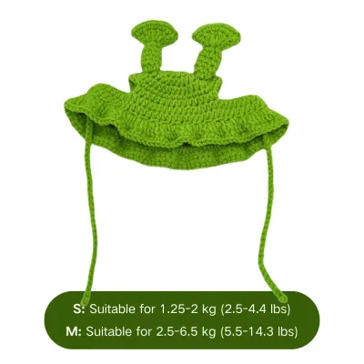 pet Shrek cosplay headpieces (1) Handcrafted crochet pet hat, perfect for Halloween, cosplay, and themed events.